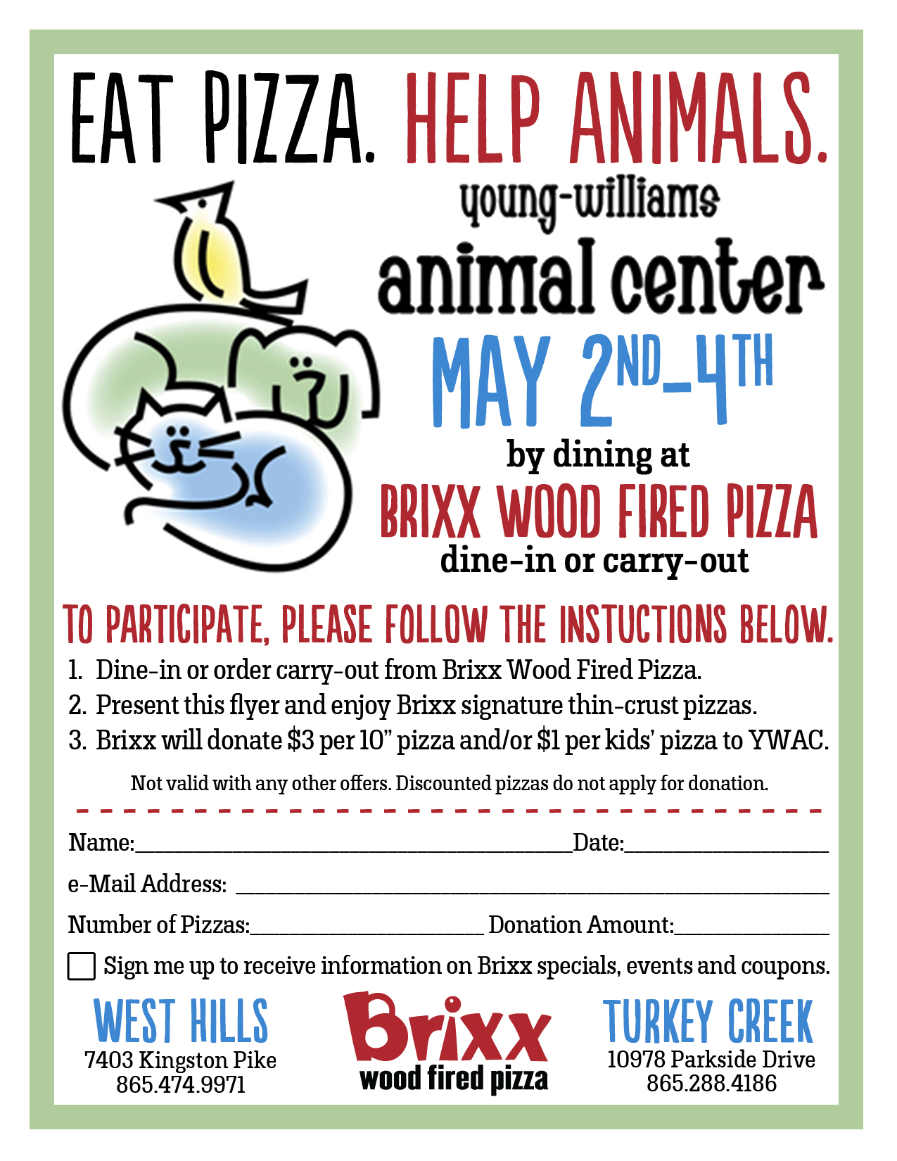 ywacflyer 1 jpg animal fundraiser flyer